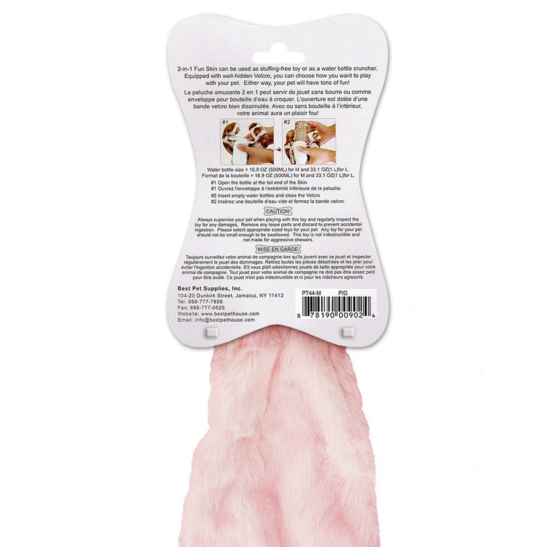 [Australia] - Dog Squeaky Chew Toys Fun Skin/Plush/Log by Best Pet Supplies Pig Large 