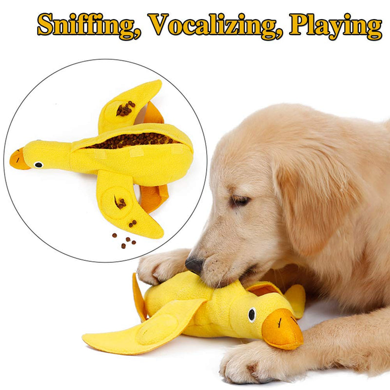 Dog Squeaky Toy Duck Shape Snuffle Toy, Squeaky Dog Toy, Treat Dispenser, Sniffing Toy, Plush Dog Toy, Feeding Toy, Slow Feeder Toy for Small Dog Puppy, Dog Gift for Boredom - Duck - PawsPlanet Australia