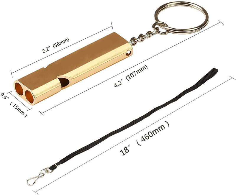 Dog Whistle, Dog Training Whistles with Lanyard Double Tubes and Keychain 2 Packs Security Survival Whistle for Dog Training - PawsPlanet Australia