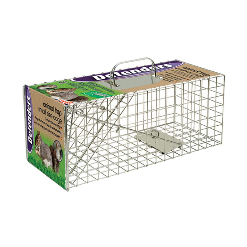 Defenders STV076 Animal Trap (Humane Cage Trap for Squirrels and Small Wildlife, Indoor and Outdoor Use), Clear - PawsPlanet Australia