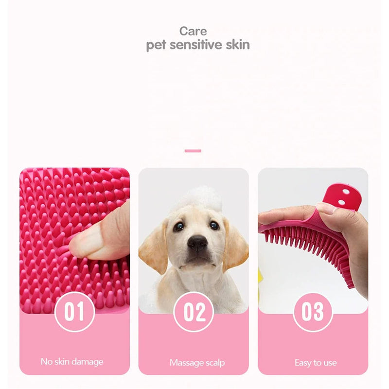 SystemsEleven PET PUPPY GROOMING CLEANING MASSAGE REMOVAL GLOVE BATH DOG CAT BRUSH COMB HAIR - PawsPlanet Australia