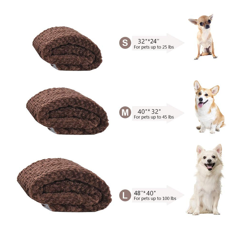 Pet Blanket for Small Medium Large Dogs, Soft Warm Plush Pet Throw Blankets, Washable Pet Bed Blanket, Dog Cat Sleep Soft Cushion Pad, Cotton Velvet Dog Bed Blanket, Pet Dog Cat Mat for Sofa Bed S:61x81cm Cotton Velvet Brown - PawsPlanet Australia