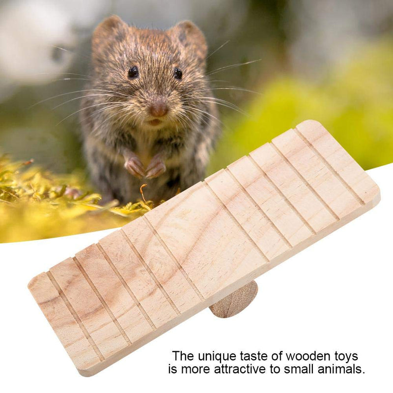 FTVOGUE Wood Seesaw for Hamster Pet Rat Mouse Small Animal Play House Cage Chew Toy - PawsPlanet Australia