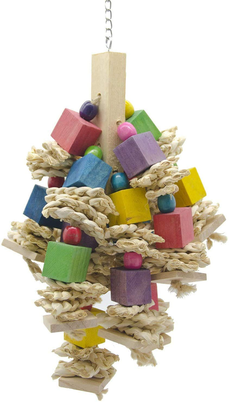 Wonninek Parrot Bird Chewing Toy Natural Wooden Parrot Blocks Knots Tearing Toy for African Grey Macaws Cockatoos - PawsPlanet Australia