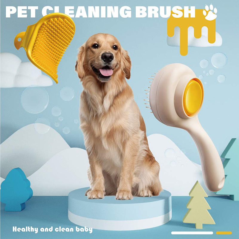 [Australia] - Self Cleaning Slicker Short Hair Dog Brush - Pets Grooming Brush for Dog and Cat - Professional Deshedding Brush for Small, Medium Dogs and Cats with Long Hair - Massages Particle Pet Grooming Comb 