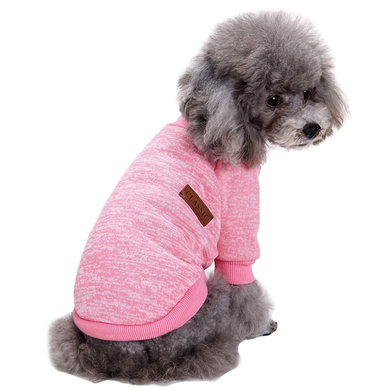 CHBORLESS Pet Dog Sweater Warm Dog Pajamas Soft Cat Sweater Puppy Clothes Small Dogs Sweater Winter Doggie Sweatshirt S Pink - PawsPlanet Australia