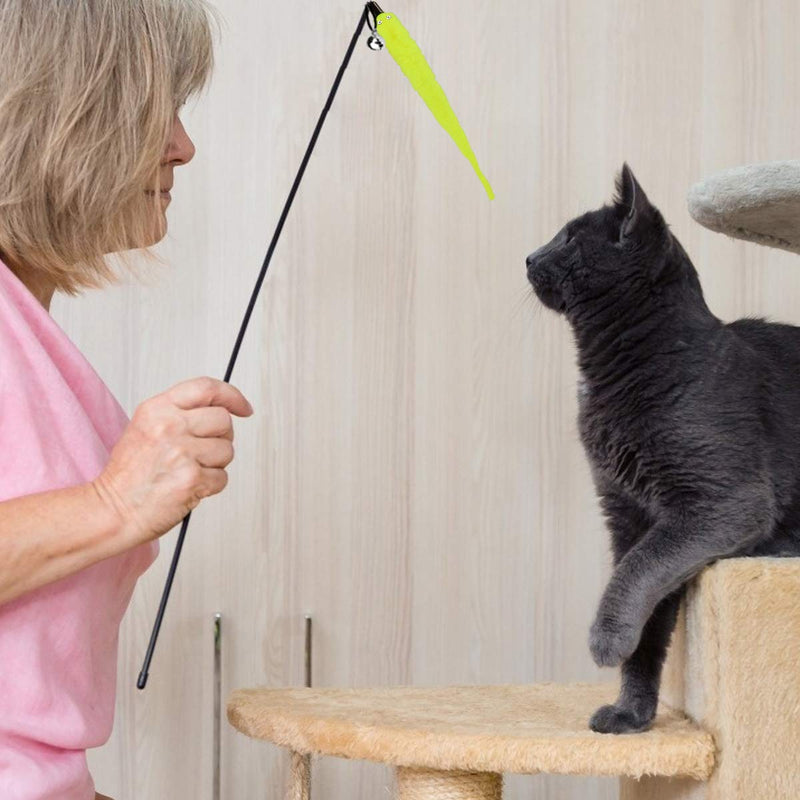 HRP Pack of 12 cat worm teasers and exercisers, teaser refills toy cat angle replacement for kitten cat wall - PawsPlanet Australia