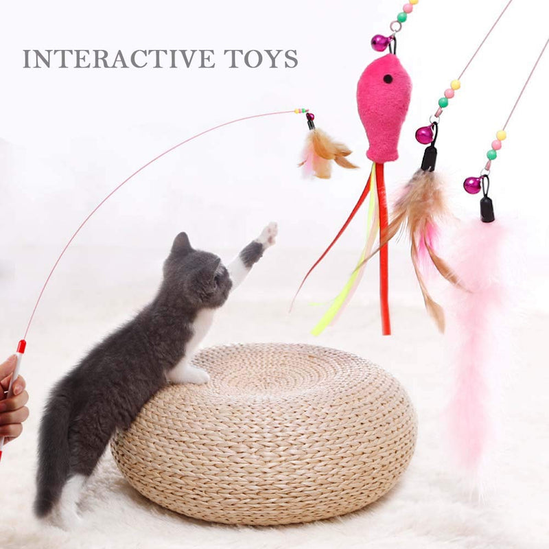 [Australia] - Woais Funny Bell Feather Cat Toys Fun Toys Pet Products Cat Supplies Wand Stick(A) A 