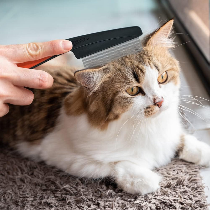 2-piece flea comb for cats, flea comb, flea comb for dogs, lice comb, flea comb, cat comb, pet comb, professional flea comb, stainless steel lice comb, dust comb for cats and dogs - PawsPlanet Australia