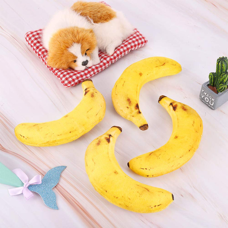 [Australia] - HEQUSigns 4 Pcs Catnip Cat Toys Banana Catnip Cat Toys Banana Interactive Simulation Toys for Cat Playing Teeth Grinding Chew Toys 