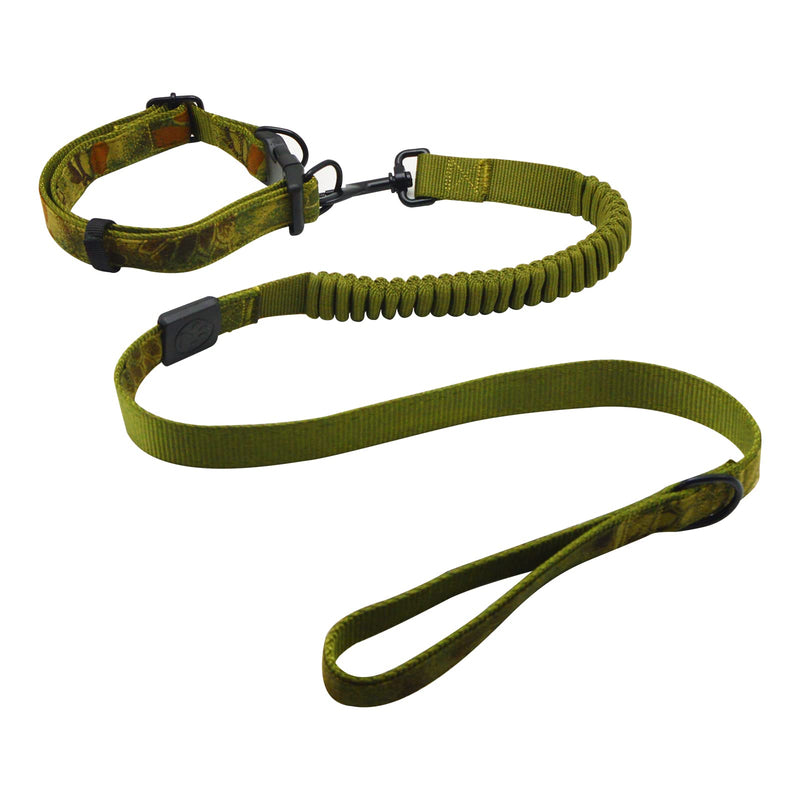 2 Pieces Dog Collar and Leash Set Adjustable Dog Collars with Safety Locking Buckle, 4 FT Heavy Duty Matching Slip Lead Dog Leash with Soft Neoprene Padded for Puppy Small Medium Large Dogs Walking Army Green and Black - PawsPlanet Australia