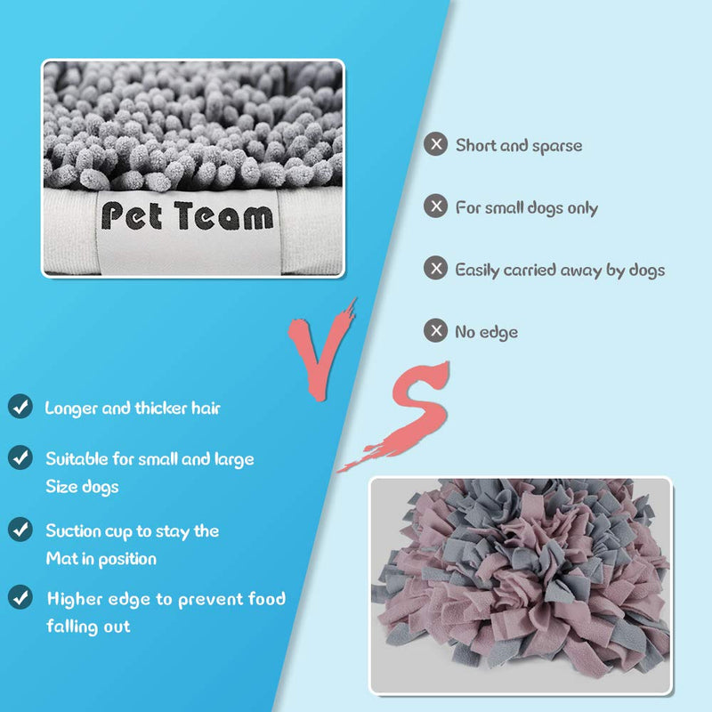 Pet Team Gray Snuffle Mat for Dogs(17'' x 21''), Pet Feeding Training Mat, Feeding Slowly，Beneficial to Pet Health,Dog Interactive Puzzle,Consume Pet's Energy 17'' x 21'' - PawsPlanet Australia