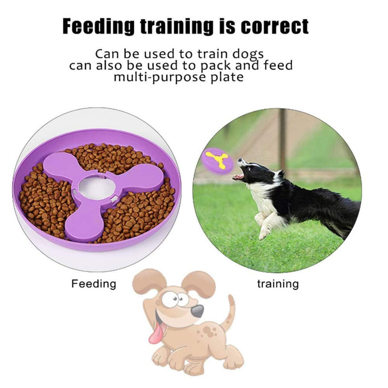 Milly 2 in 1 Multifunctional Durable Dog Pet Flying Disc Toy Flying Frisbee Flying Saucer Training Toys Dog Bowl for Outdoor Interactive Fun (Purple) Purple - PawsPlanet Australia