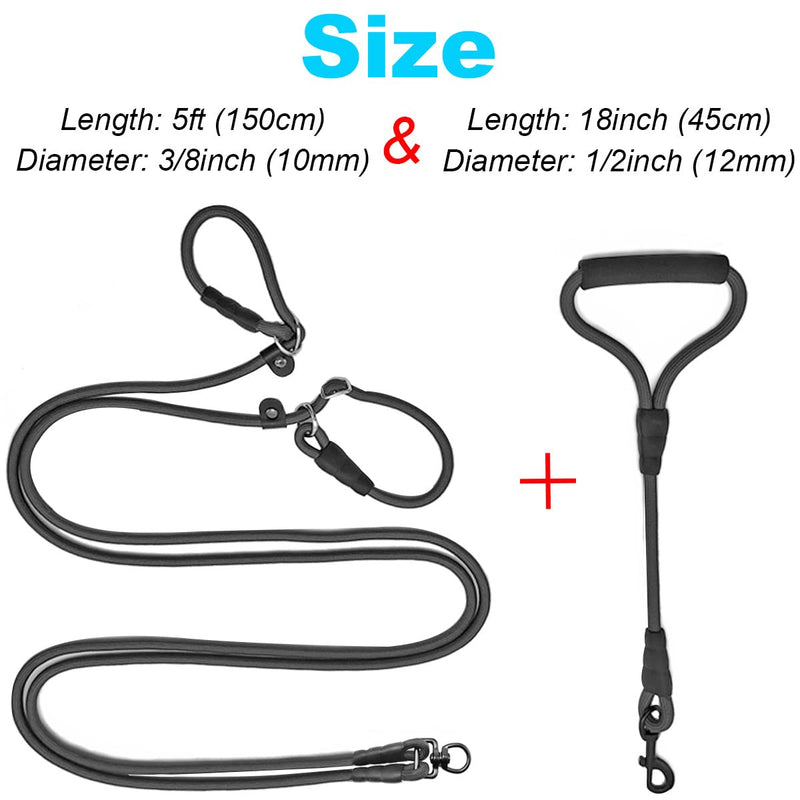 Mycicy Dual Slip Lead Dog Leash , Tandem Leash for Two Dogs, No Tangle Double Dog Lead for Small Medium and Large Dogs Gentle Behavior Training and Walking all black - PawsPlanet Australia