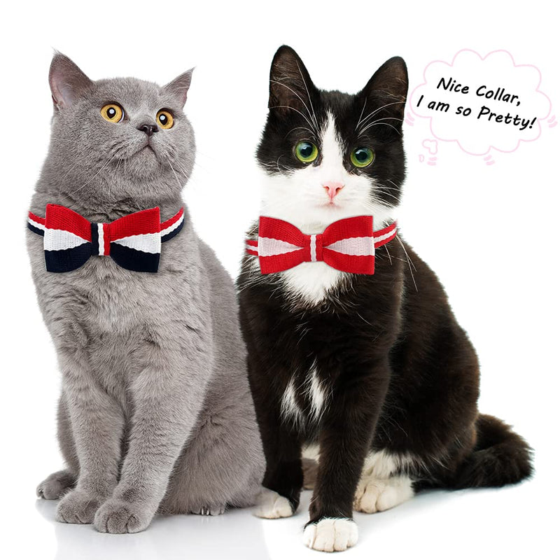 Breakaway Cat Collar with Removable Bow Tie and Bell, Elegant Style Kitty Collars Soft Comfortable for Kitty Cats Puppy - PawsPlanet Australia