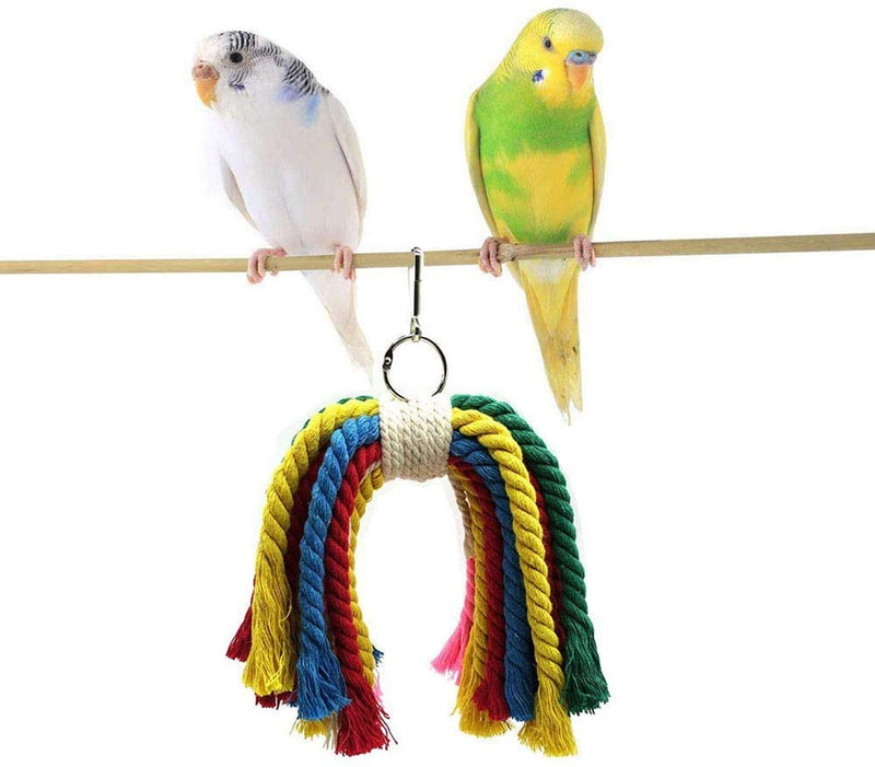 Wonninek Bird Toys Parrots Toy 7pcs Hanging Swing Chewing Bell Toy for Cage Conures Parakeets Cockatiels Macaws Finches Mynah Budgies - PawsPlanet Australia