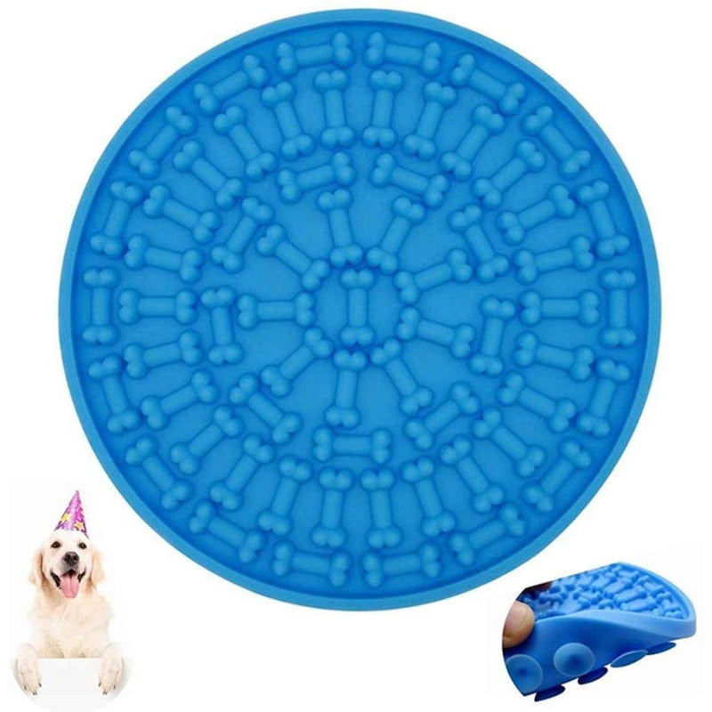 Amasawa Dog Licking Pad,Silicone Slow Feeder Lick Mat,Dog Bath Lick Mat with Suction Slow Feeder,Used for Bath Cosmetic Training (Blue) - PawsPlanet Australia