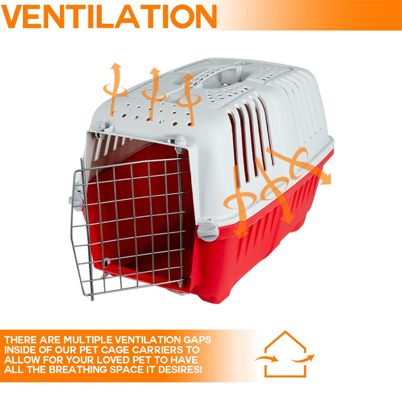 ZENO Pet Carrier Cage for Dog Cat Rabbit Puppy Kitten Animal Portable Crate Travel Transport Car Box with Handle (Blue) Blue - PawsPlanet Australia