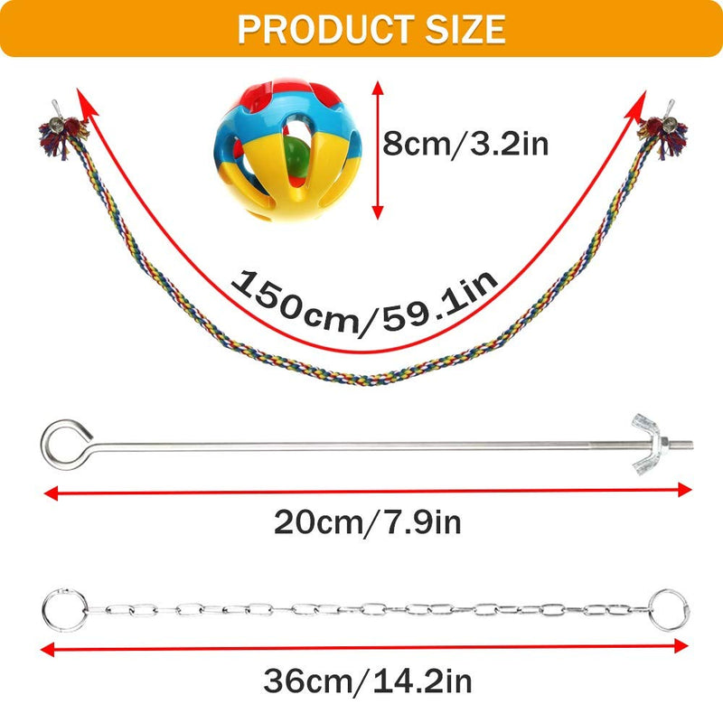 [Australia] - AprFairy Chicken Veggies Skewer Fruit Holder, Chicken Swing Climbing Ropes & Bell Ball Toys, Hanging Pet Feeder Toys Chicken Coop Supplies Suitable for Hens, Chicken 