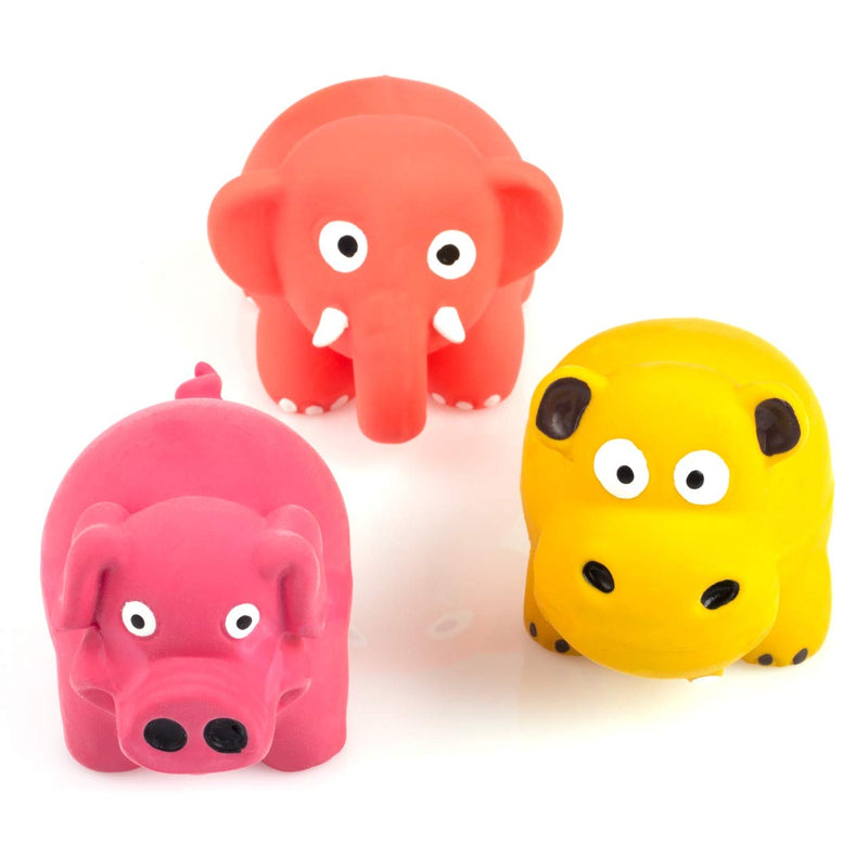 CHIWAVA 3 Pack 3.1'' Squeak Latex Puppy Toy Lovely Standing Animal Sets Pet Interactive Play for Small Dogs Random Color Random Color A 3PCS - PawsPlanet Australia