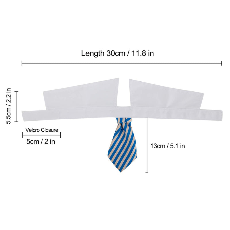 [Australia] - ZTON Bowtie for Little Puppy, Handcrafted Adjustable Formal Collar Neck Tie for Dogs & Cats S Blue Stripe 