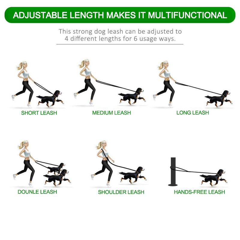 Ukmaster Training Lead For Dogs 6ft Double Ended Dog Training Lead for Head Collar Black Adjustable Length Durable Safety Training Lead for Medium Dogs and Large Dogs - PawsPlanet Australia