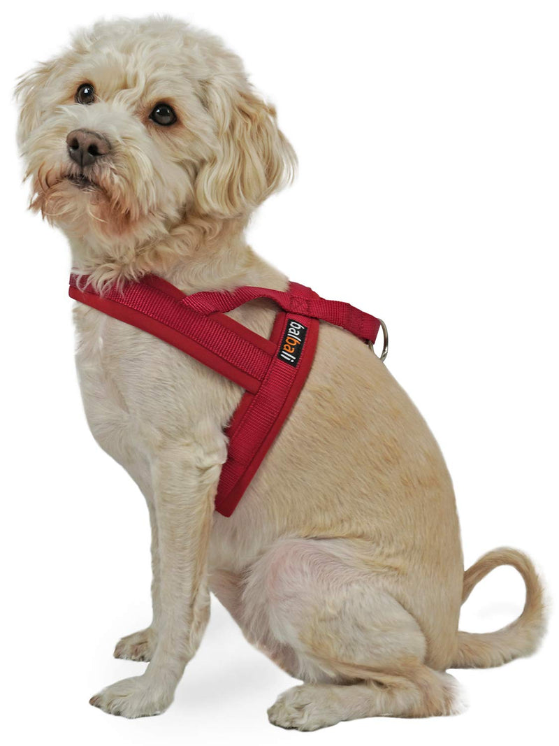 [Australia] - balbali Easy On and Off Dog Harness Gentle Lead Easy Control Dog Vest Harness with Padded Handle Adjustable Breathable Materials for Easy Walk with Large Small Dogs S Red 