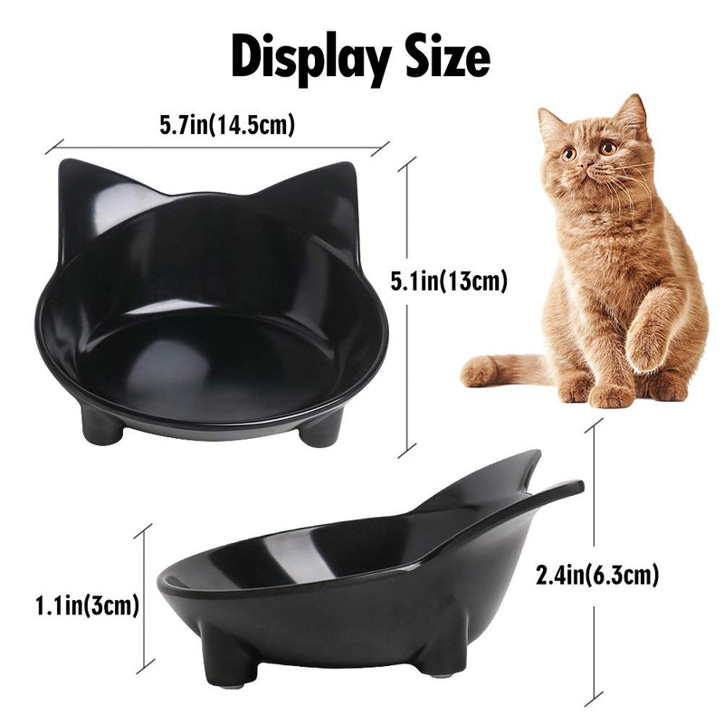 Cat Bowls Cat Food Bowl Non Slip Pet Bowl Shallow Cat Water Bowl to Stress Relief of Whisker Fatigue,Dog Bowl Dish Cat Feeding Wide Bowls for Puppy Cats Small Animals(Safe Food-Grade Material) 3Black+White+Gray - PawsPlanet Australia