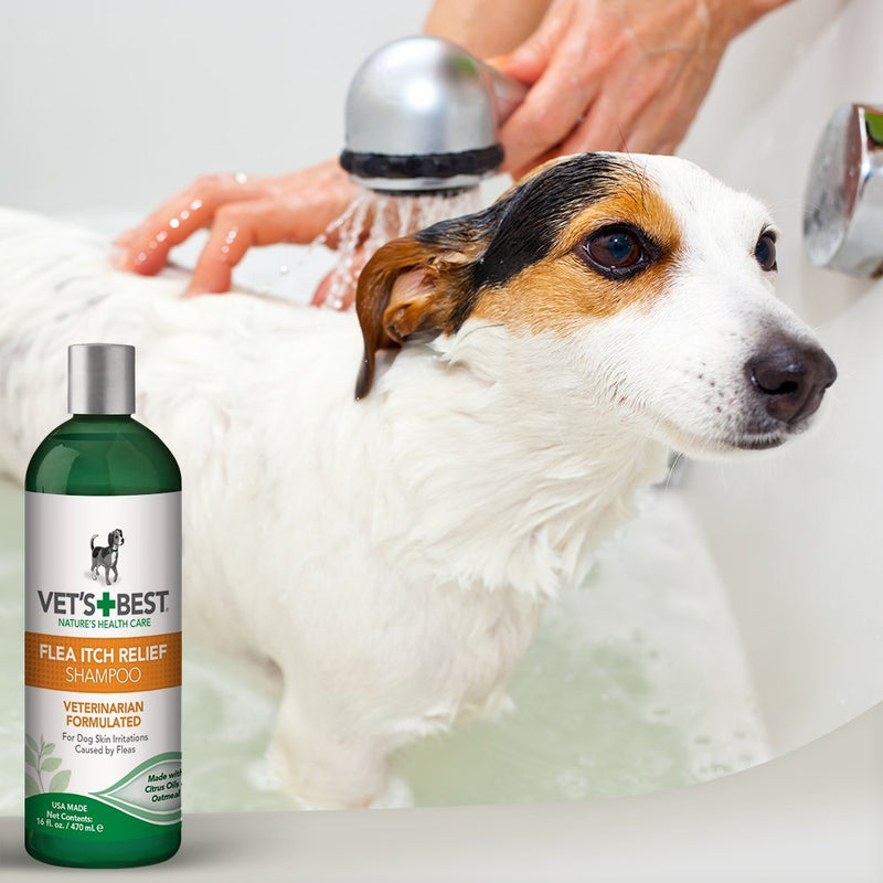 Vet's Best Flea Itch Relief Dog Shampoo | Flea Bite Relief for Dogs | Relieves Irritation and Itching from Flea Infestations - 470ml - PawsPlanet Australia