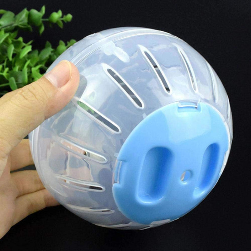 SANSHIYI Hamster Mini Run-About Exercise Ball, Portable Transparent Jogging Running Sport Wheel Toys for Small Mice Rat Gerbil Rodent(10CM,Blue) 10CM Blue - PawsPlanet Australia