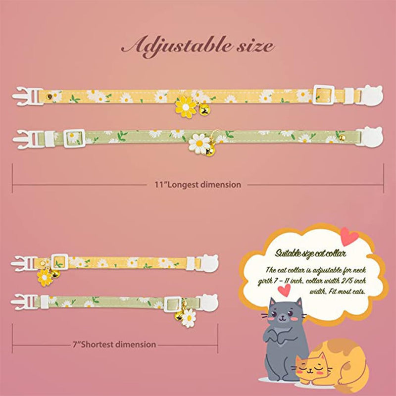 PLABBDPL Cat collars with bells, 2 pieces cat collars with bells, secure quick release cat collars, adjustable, suitable for all domestic cats - PawsPlanet Australia