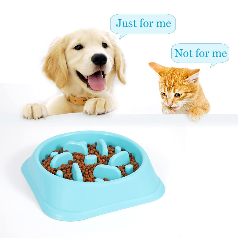 JASGOOD Dog Feeder Slow Eating Pet Bowl Eco-Friendly Durable Non-Toxic Preventing Choking Healthy Design Bowl for Dog Pet Slow Feeder A-Blue Small-Horizontal - PawsPlanet Australia