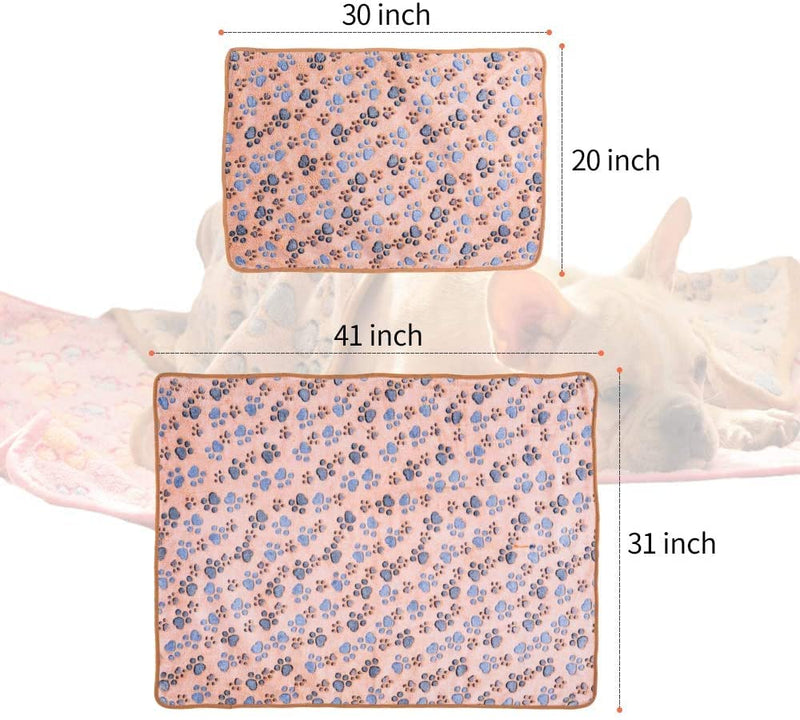 Pet Soft Dog Blankets Small - Fluffy Cats Dogs Blankets for Small Dogs, Cute Paw Print Pet Throw Puppy Cozy Blankets 3 Pack Dog Paw S - PawsPlanet Australia