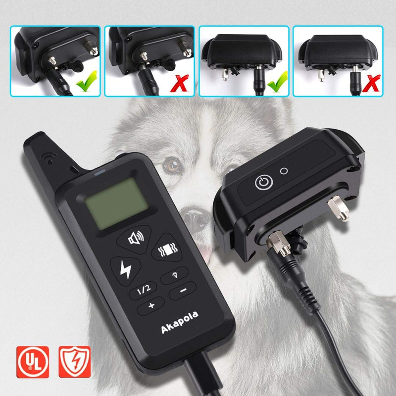 [Australia] - Akapola Dog Training Collar, Shock Collar Dogs Upgraded Remote Control 1200'-Rechargeable Upgraded Ip67 Waterproof Electric Collar Large Medium Small Dogs 