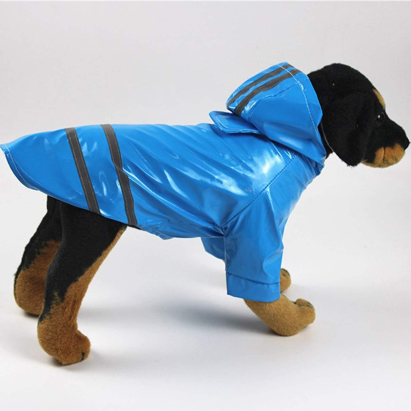 KoKoBin pet dogs high waterproof breathable jacket with hood lightweight raincoats with reflective for small medium dogs(blue,m) Blue M - PawsPlanet Australia