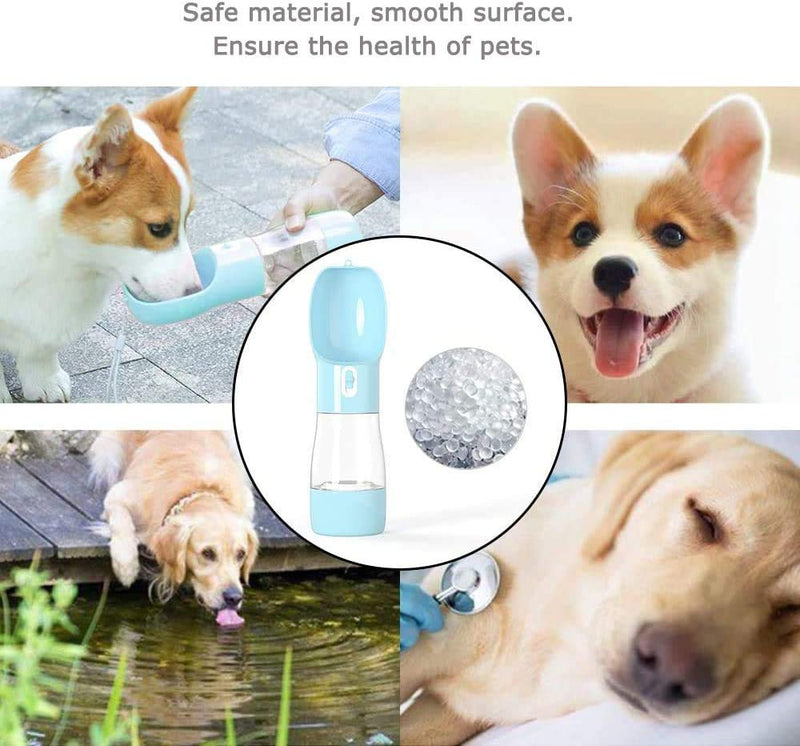 Portable Dog Water Bottle Outdoor Pet Leak proof Drinking Feeder Dog Water Dispenser with Food Container Detachable Combo Cup for Drinking Eating for Puppy Dog Cat Rabbit Hamster Hedgehog, BPA Free blue - PawsPlanet Australia