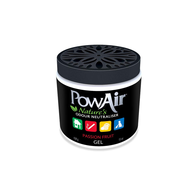 PowAir Gel Natural Odour Neutraliser - Passion Fruit Fragrance - Odour Control for Small to Medium Rooms and Areas (400g) 400 g (Pack of 1) - PawsPlanet Australia