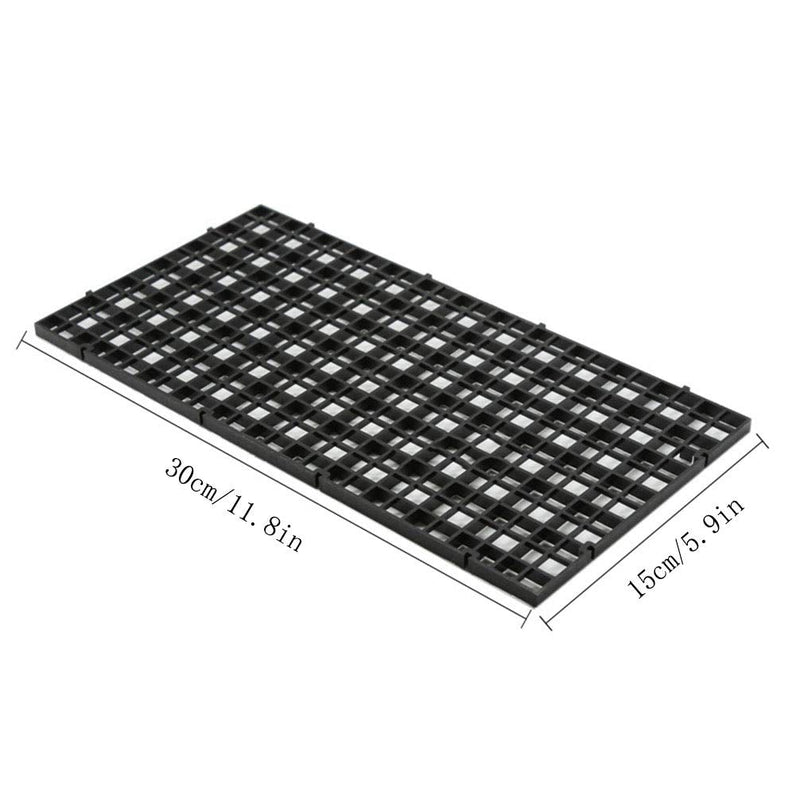RLECS 2pcs 30cm x 15cm Plastic Grid Divider Tray Egg Crate Louvre Aquarium Fish Tank Bottom Isolation, Black - PawsPlanet Australia