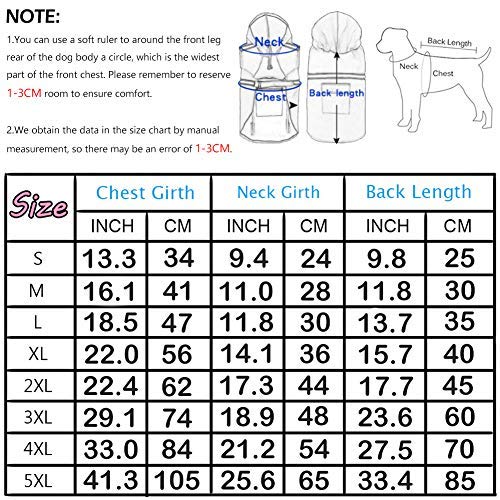 FEimaX Dog Raincoats Rain Poncho Coat Waterproof Rain Jacket with Hood for Medium and Large Dogs, Lightweight Hoodies Pet Windproof for Outdoor Walking S (Chest: 13.3'', Body 9.8'') Blue - PawsPlanet Australia