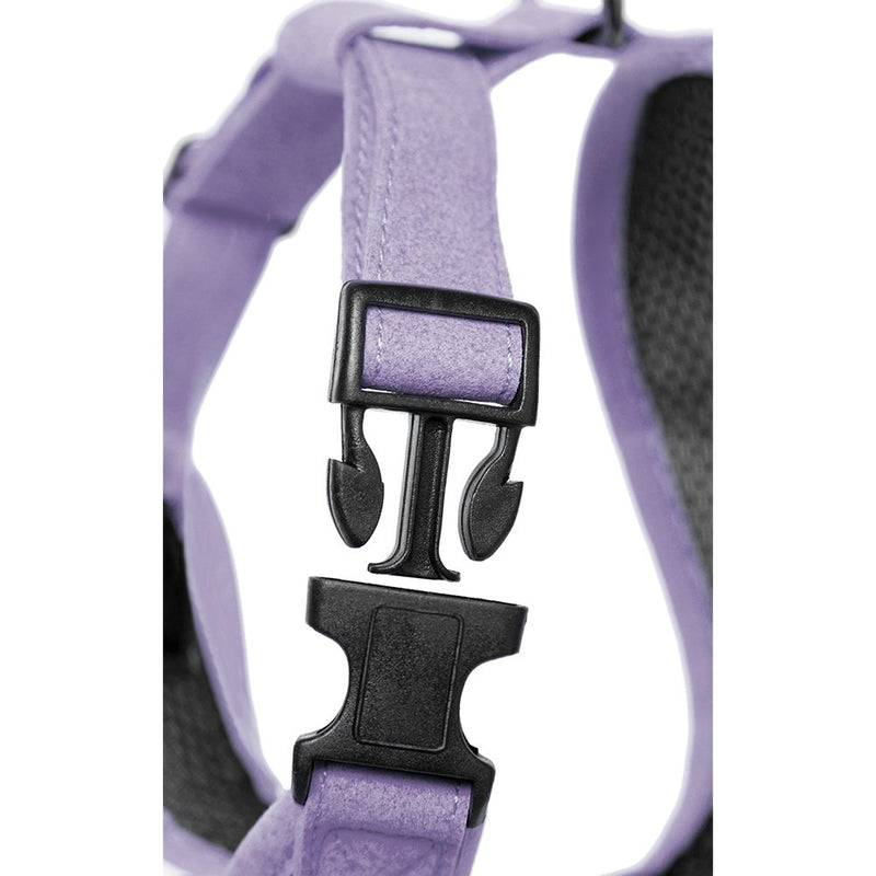 [Australia] - Gooby - Active X Head-in Harness, Choke Free Small Dog Harness with Synthetic Lambskin Soft Strap Large chest (14-20") Purple 