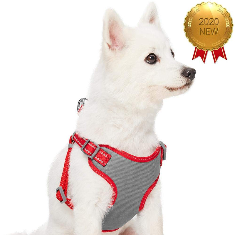 Umi. Essential Pastel Color Reflective Dog Harness Vest, Chest Girth 56cm-66cm, Poppy Red, Medium, Adjustable Harnesses for Dogs - PawsPlanet Australia
