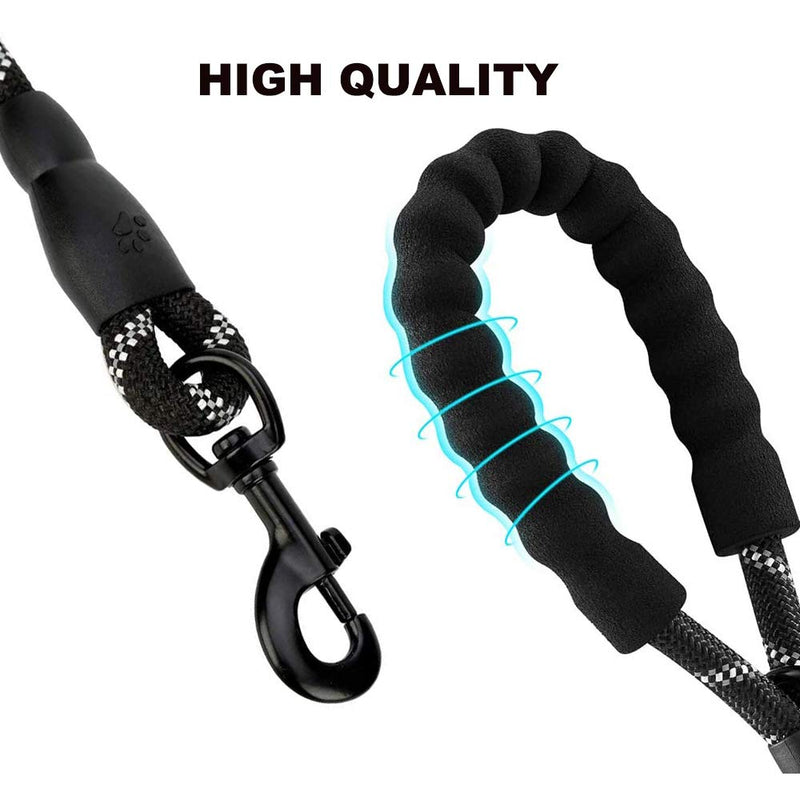N\A Night Rope Dog Lead with Soft Padded Handle and High Reflective Threads for Small Medium and Large Dogs （5 FT - PawsPlanet Australia