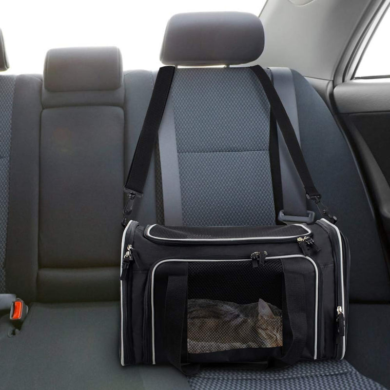 Comsmart Cat Carrier, Pet Carrier Airline Approved Pet Carrier Bag Collapsible 15 Lbs Dog Carrier for Small Medium Cats Dogs Puppies Kitten - Black - PawsPlanet Australia