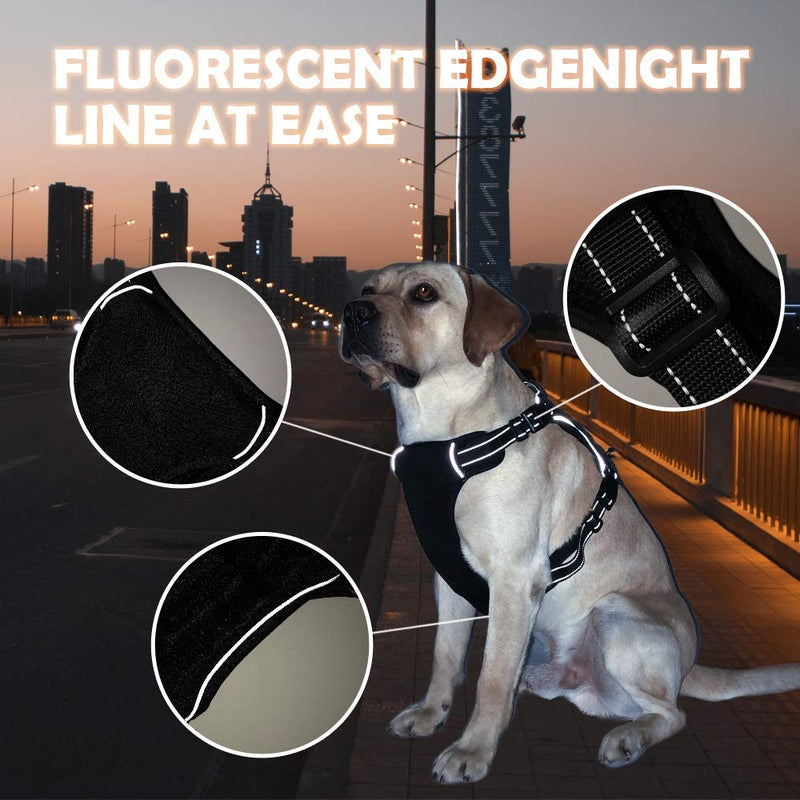 ARCICIDOU Easy to Put on & Take Off No Pull Dog Harness, Unique Colors Reflective Adjustable Vest, with a Training Handle + 2 Metal Leash Hooks+ 3 Snap Buckles +4 Slide Buckles S - PawsPlanet Australia