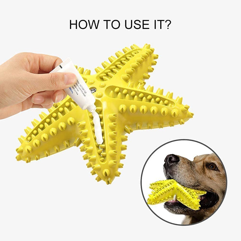 Dog Chew Toy Made with Durable Natural Rubber for Aggressive Chewers, Pet Teething Toys for Playtime and Teeth Cleaning, Dog Toys of Various Shapes starfish - PawsPlanet Australia