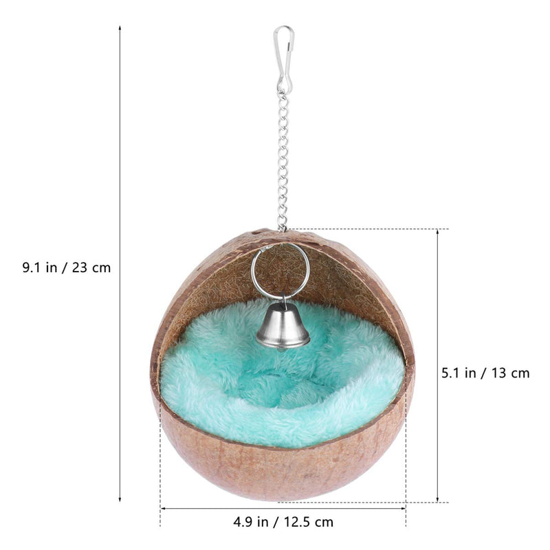 POPETPOP Hamster Nest Hanging Coconut Shell for Birds Warm Sleeping Bed Bird Nest Bird House Resting Place for Hedgehog Squirrel Pig Guinea - PawsPlanet Australia