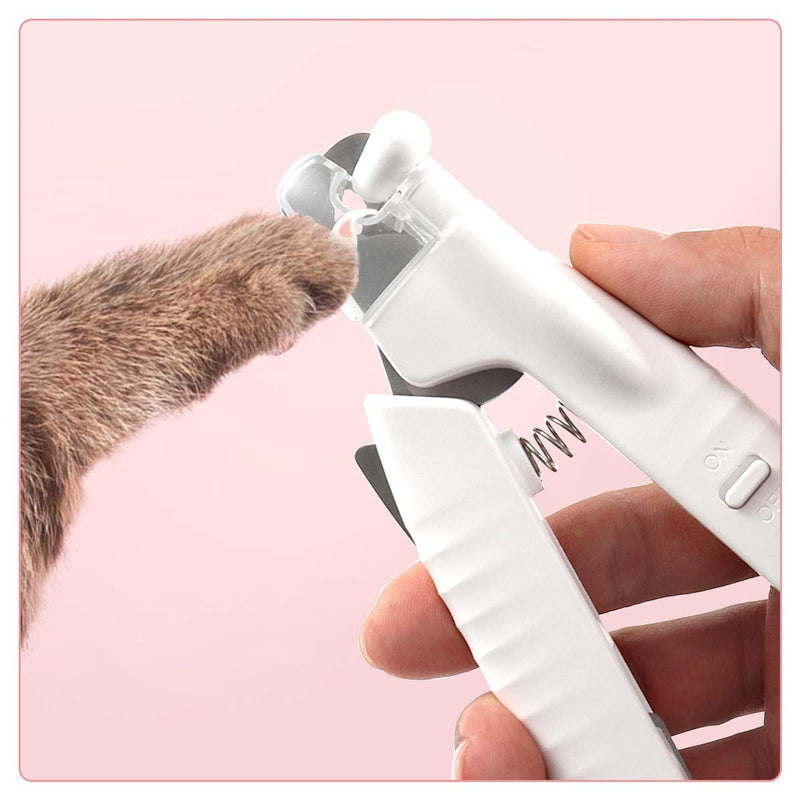 CestMall Dog Nail Clippers, Stainless Steel Pet Nail Clippers with Safety Guard, LED USB Rechargeable Cutting Nail Trimmer Animal Pet Claw Scissor Nail Cutter for Dogs, Cats, Large& Small Breed Animal - PawsPlanet Australia