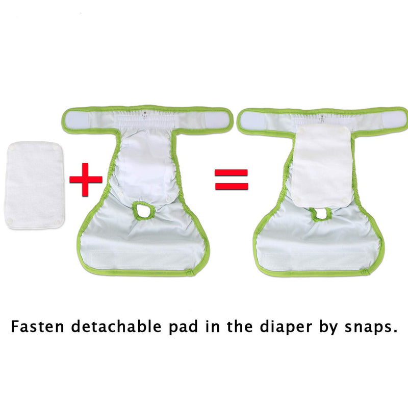 [Australia] - LUXJA Reusable Female Dog Diapers with Detachable Diaper Pads (Pack of 4), Washable Wraps for Female Dog (Gray + Green + Purple + Rose Red) L1: waist 17"-24" 