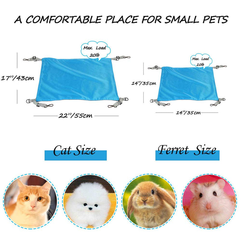 HOMEYA Small Animal Guinea-Pig Hanging Hammocks Bed Pet Cage Hammock Toy for Ferret Cat Sugar Glider Rat Chinchilla Hamster Degu Gerbil Cavy Hedgehog Playing Cozy Activity (Guinea-Pig Size 2PCS) Guinea-pig Size 2PCS - PawsPlanet Australia