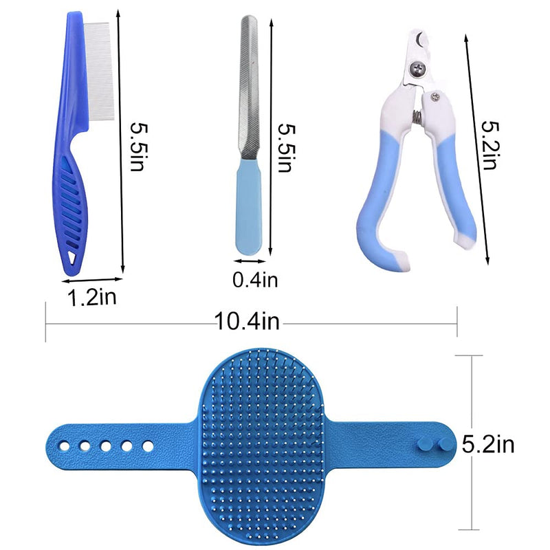 4PCS Rabbit Grooming Kit with Rabbit Grooming Brush Comb Shampoo Bath Brush Pet Nail File Small Animal Nail Clippers Pet Comb Grooming Set for Rabbit, Hamster, Bunny, Guinea Pig - PawsPlanet Australia